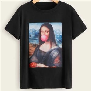 Mona Lisa Graphic Black T-Shirt